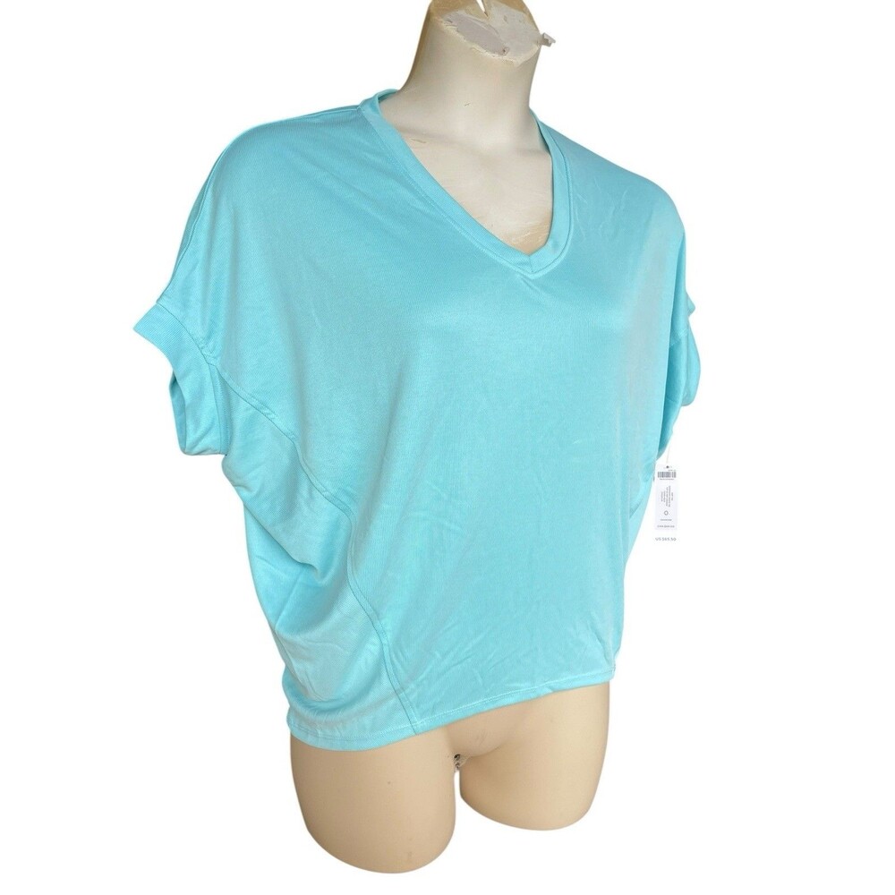 Chicos NWT $65 Dolman Sleeve Wedge Tee Top Size S / 0 Aqua Blue Coastal Travel